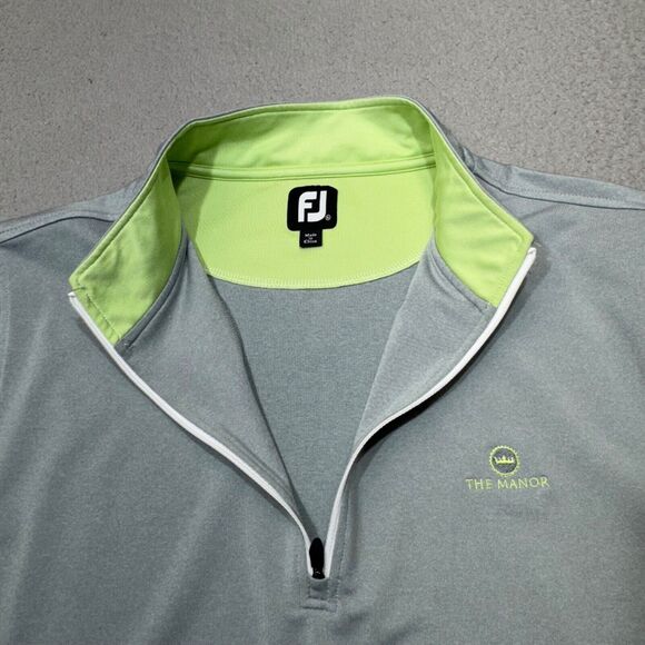 Footjoy Sweater Men Extra Large Gray Perform Zip Mid Layer French Terry Golf - Picture 5 of 16